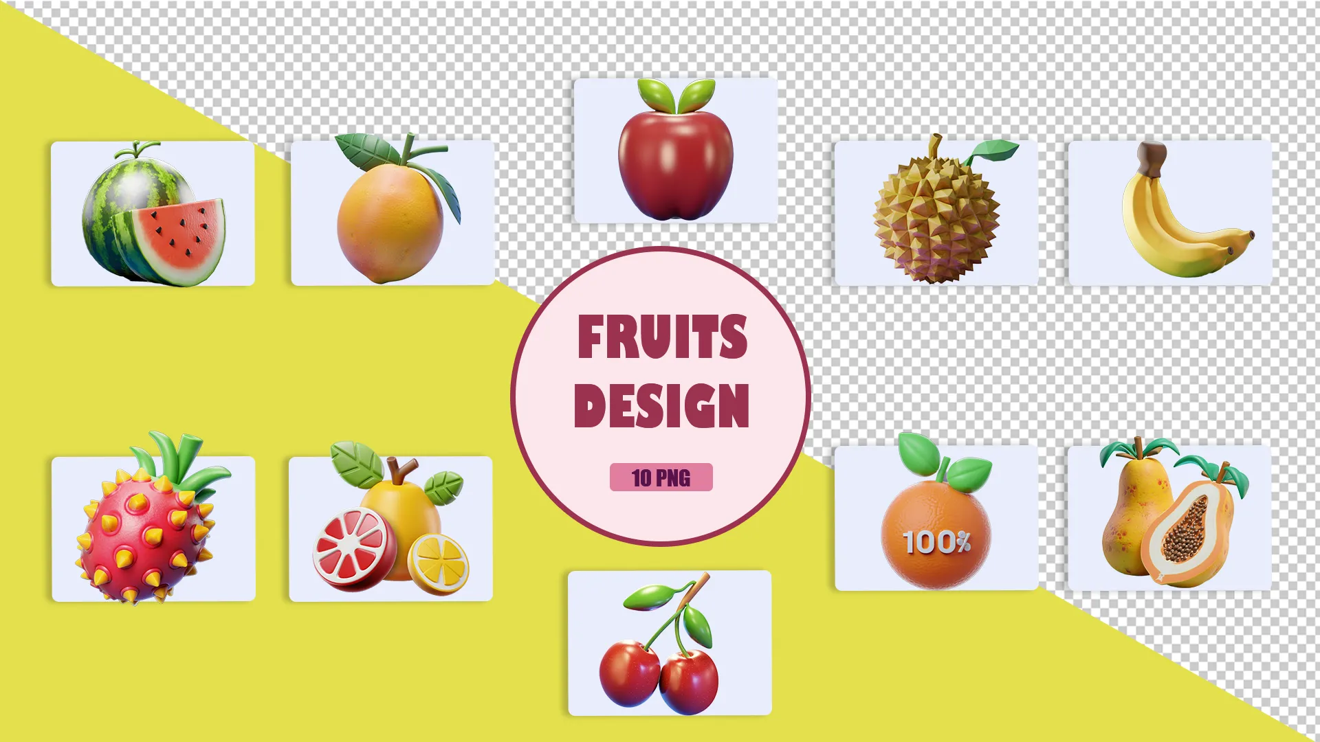 Tropical Treats 3D Pack with Exotic Fruit Icons image